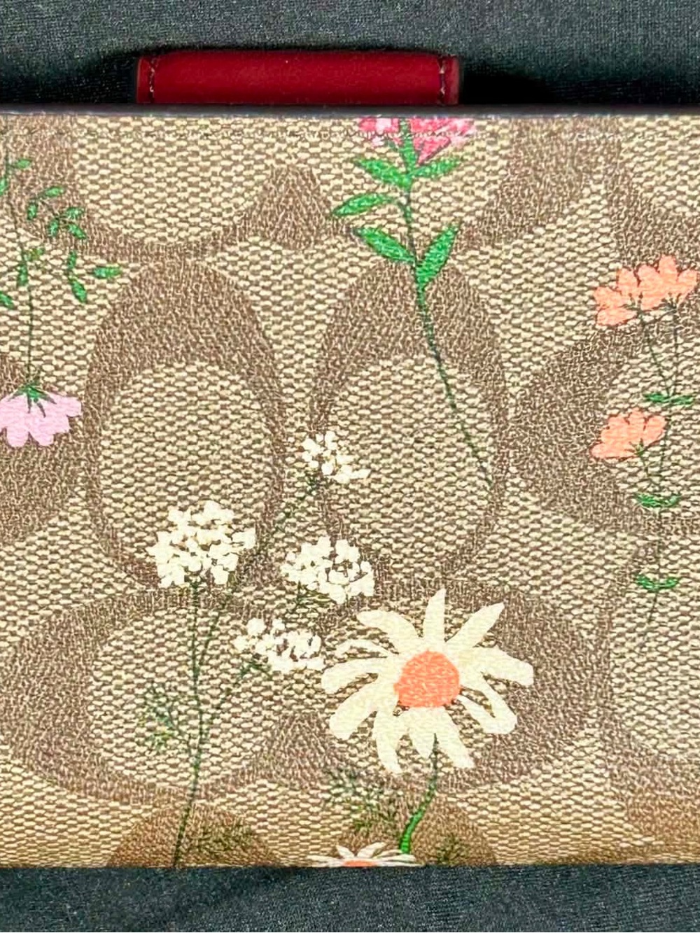 NWT COACH C8730 Medium Corner Zip Wallet Signature Canvas Wildflower Floral New - Picture 2 of 11